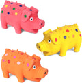 POPLAY 3 PCS Squeaky Latex Grunting Pig Dog Toys, 4 Inch Durable Rubber | Prank Nosie Maker Puppy Chew Toys Rubber Squeeze, Gift for Dogs
