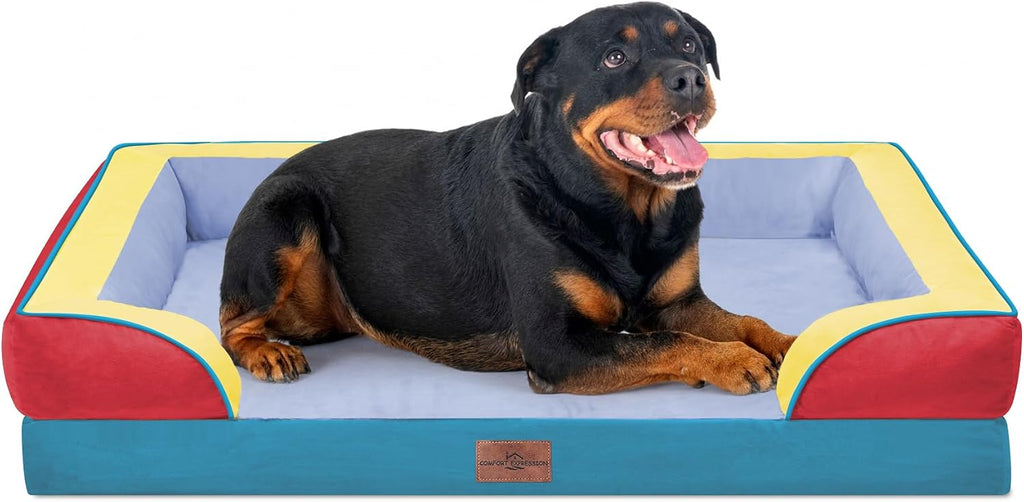 Comfort Expression Orthopedic Dog Bed for Extra Large Dogs with Bolster