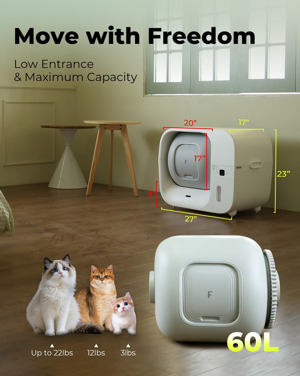 Furbulous True Odor-Control Automatic Cat Litter Box Self Cleaning & Refill