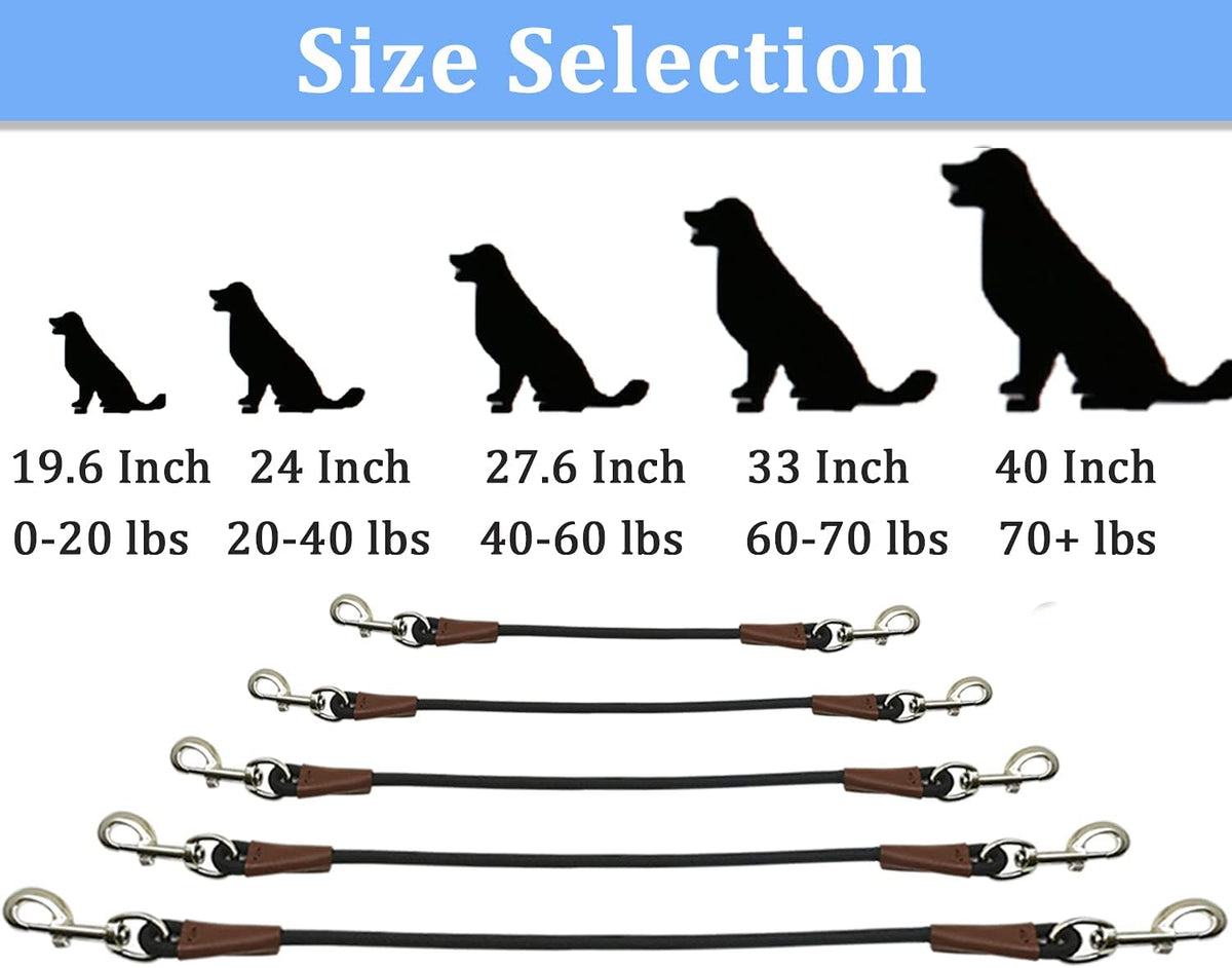MayPaw Training Tie Down- Short Dog Tether Indoor- Strong Rope Dog Car Leash Seat Belt- 5 Sizes Vehicle Safety Restraint Lead for Small Medium Large Dogs (19.6 Inch)