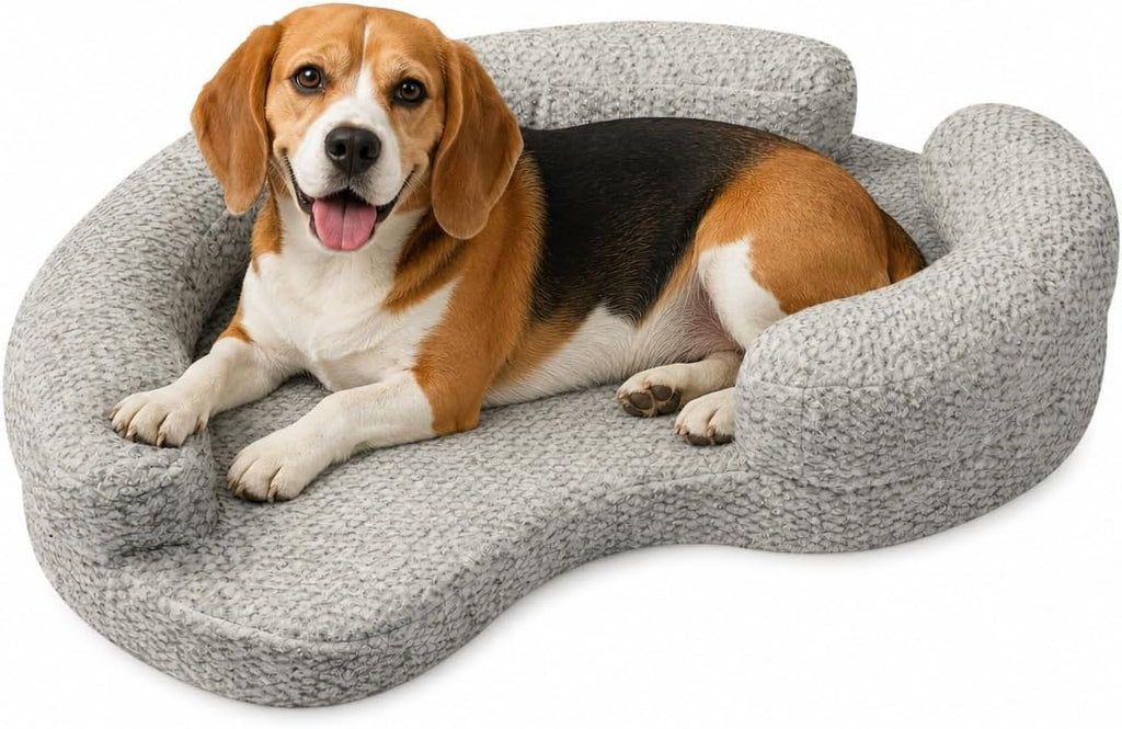 Calming Orthopedic Memory Foam Dog Bed, Medium, Beige