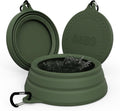 OHMO Spill Proof Collapsible Dog Bowl, 34oz Portable Dog Water Bowl | Low Center Gravity Stability, Tapered Splash Control, Foldable, Dishwasher Safe, Dog Travel Essential, Camo Green