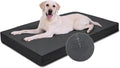 XXL Dog Bed Waterproof Washable, Wipeable Leather Large Crate Pad 48" Black