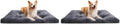 Dog Crate Bed Washable Dog Beds for Large Dogs Deluxe Thick Flannel Fluffy Comfy Kennel Pad Anti-Slip & Anti-Scratch Pet Sleeping Mat, 35 x 23 Inch, Gray (Pack of 2)