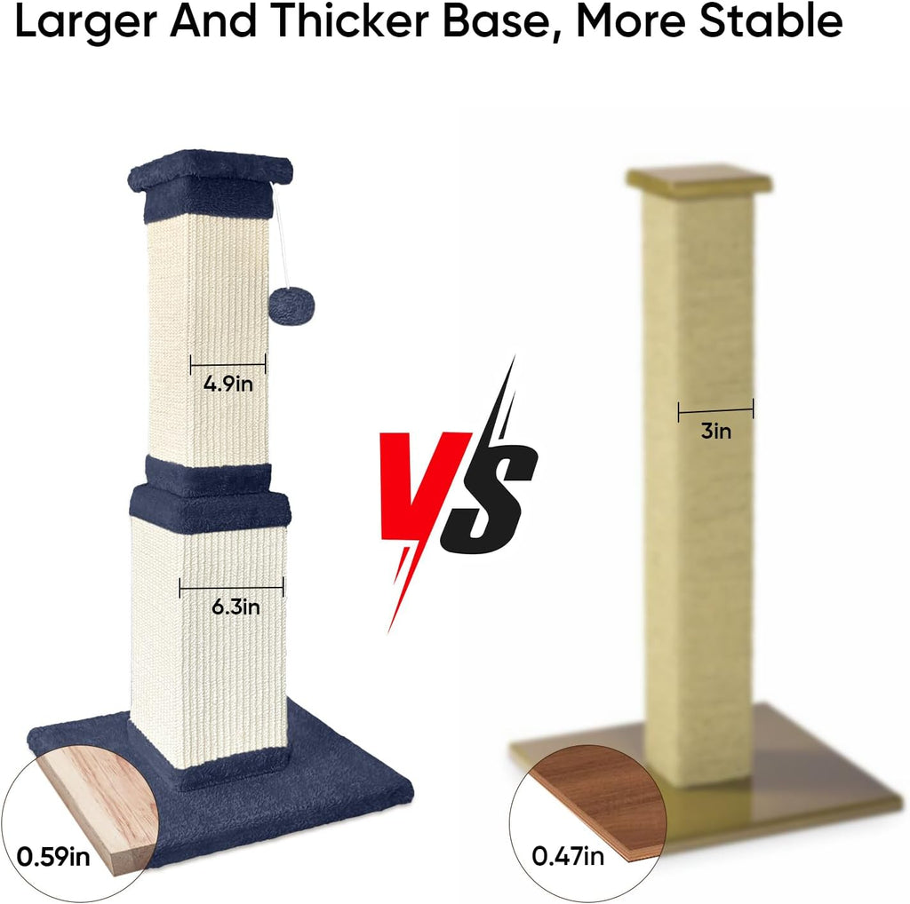 Cat Scratching Post for Indoor Cats, 32Inch Sisal Cat Scratcher