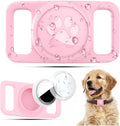 Linsaner Waterproof Dog Collar Holder for AirTag 1st & 2nd Gen, Pink