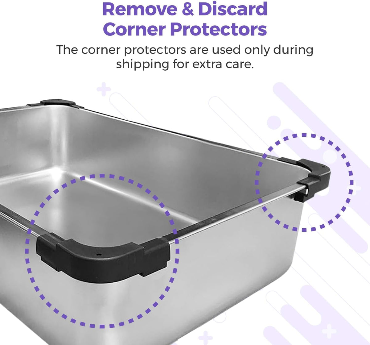 iPrimio Stainless Steel Cat Litter Box Set, XL with Enclosure and Scooper | XL steel box with a detachable enclosure and a matching scooper. High sides keep litter scatter inside the box, not outside.