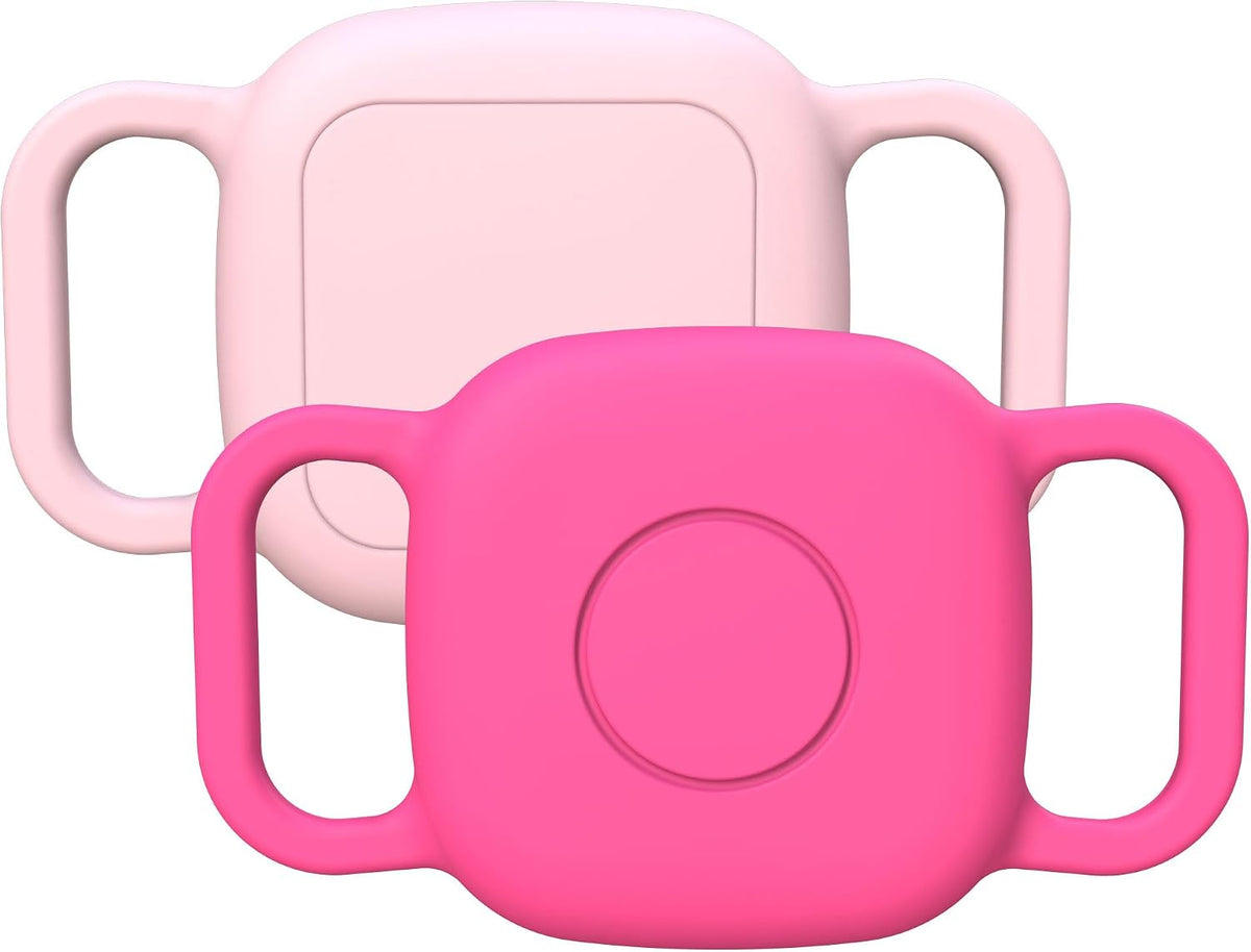 Waterproof Dog Collar Holder for Tile Mate 2024/2022 Tracker, 2 Pack Soft Silicone Case for cat pet Necklace, Anti-Scratch & Lightweight Protective Cover Accessories for Tile Tracker (Pink/Rose)