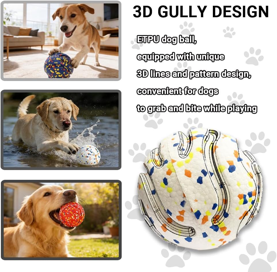 Mankoda Durable Dog Toy Ball, 5" Big Ball for Aggressive Chewers - Blue | Hollow Design, Bouncing & Lightweight, ETPU Non-Toxic Chewing, Built-in Bell, Dog Herding Toy for Medium / Large Dogs