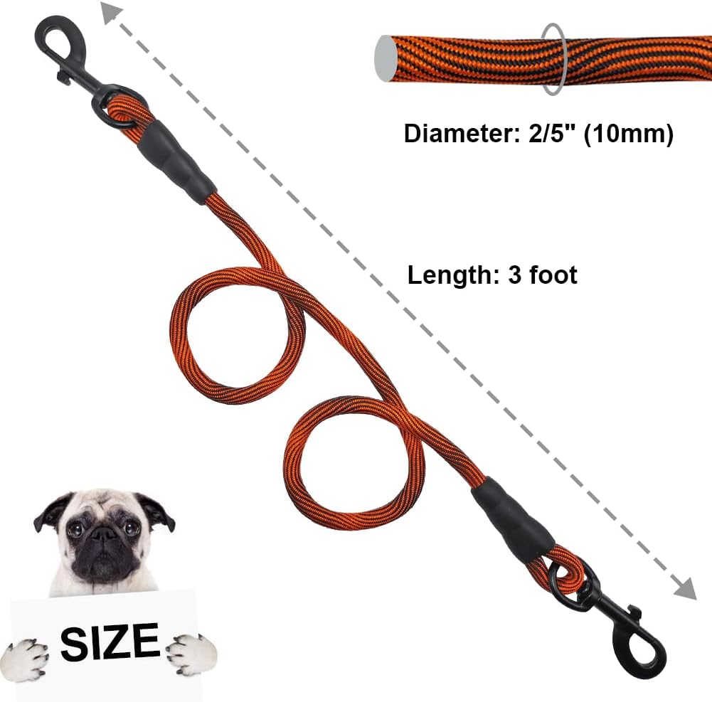 BTINESFUL 3FT 4FT 5FT Dog Tie Down, 2/5" Nylon Rope Indoor Short Dog Tether