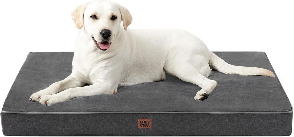 EHEYCIGA Extra Large Memory Foam Dog Bed Mat, 44x32Inch, Dark Grey