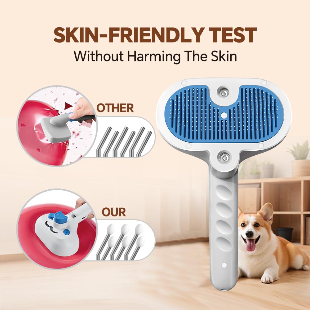 Pet Steam Brush Mist Spray, Grooming shedding Tool, Steam Brush for Dog Cat