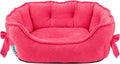 Pink Dog Bed for Small Breeds Breathable Princess Bowknot Puppy Cat Cushion