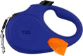 TUG Oval 360° Tangle-Free Retractable Dog Leash with Integrated Waste Bag Dispenser (Medium, Blue)