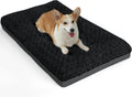 POCBLUE Dog Bed Medium Sized Dog, Washable Plush Pet Bed for Crate, Anti-Slip Pet Mat for Cages, Comfy Crate Pad for Outdoor/Indoor/Car Use, Soft Kennel Pad for Dogs Up to 40 lbs, 29"x19", Black