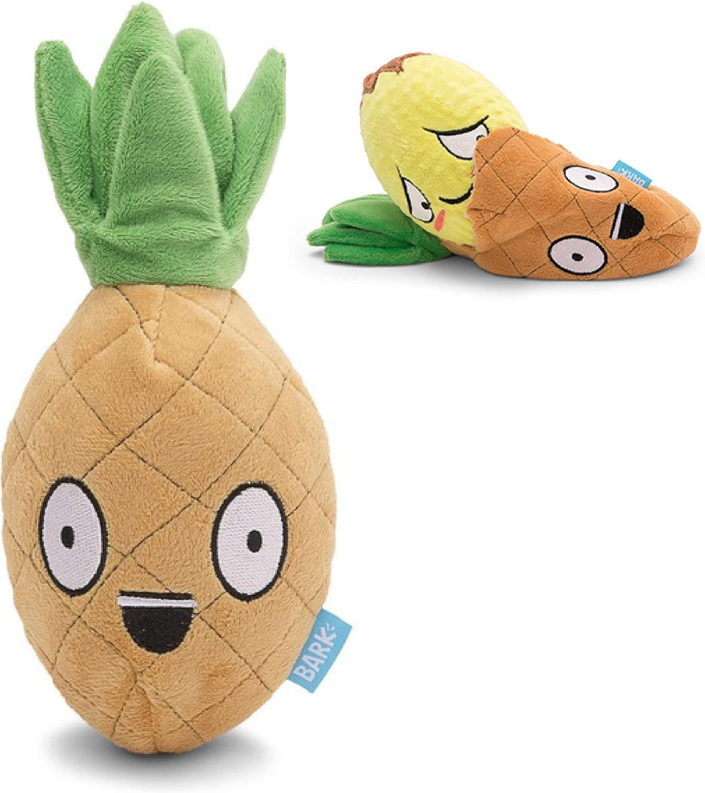 BarkBox Penny The Pineapple 2-in-1 Interactive Plush Dog Toy | Squeaky Dog Chew Toy with Crinkle Layers and Ball Inside - For Small Dogs and Puppies
