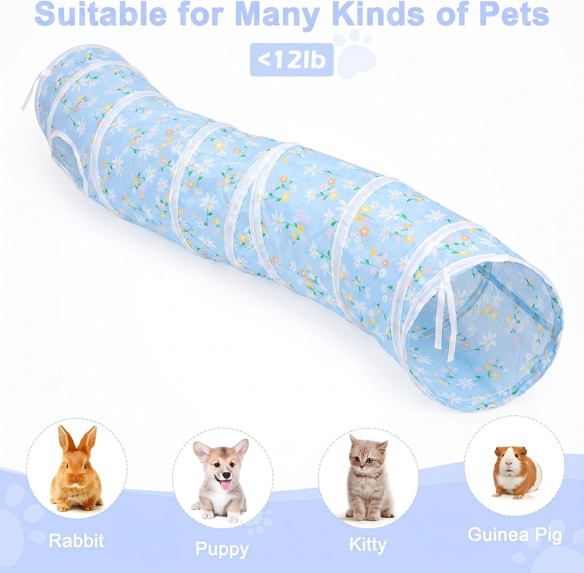 Glittme S-Shape Cat Tunnel, Foldable Cat Tunnels for Indoor Cats