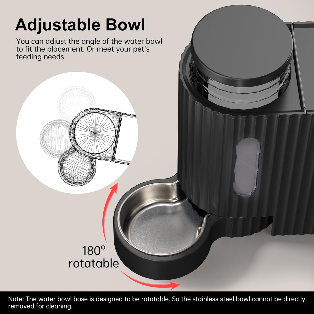 Gravity Automatic Cat Feeder, Water & Food Dispenser Set, Stainless Bowls