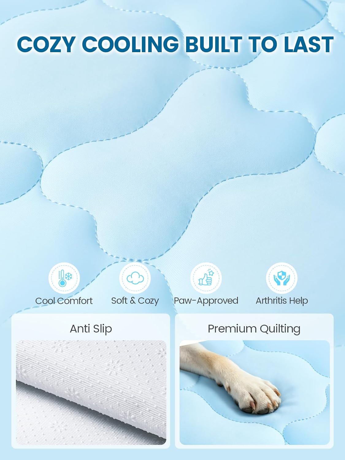 Mora Pets Dog Cooling Mat Pet Cooling Pad for Medium Dogs & Cats Q-Max>0.5