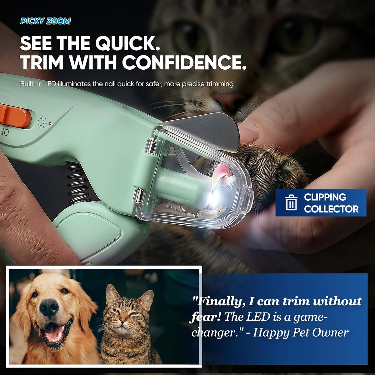 2-in-1 Dog & Cat Nail Clippers and Grinder with LED Light