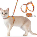 Dooradar Cat Harness and Leash Set, Adjustable Pet Straps, Orange & Black