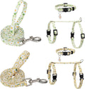 2 Pack Floral Cat Harness and Leash Escape Proof Adjustable Kitten Harness