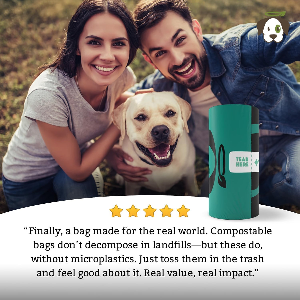 Doggy Do Good - Next Pet Waste Bags for Dogs, Unscented, 240 Count | Heavy-duty, Easy-open Dog Bags - 50% Recycled Plastic & 15% Biobased Materials - Trash-bin Ready & Landfill-Friendly