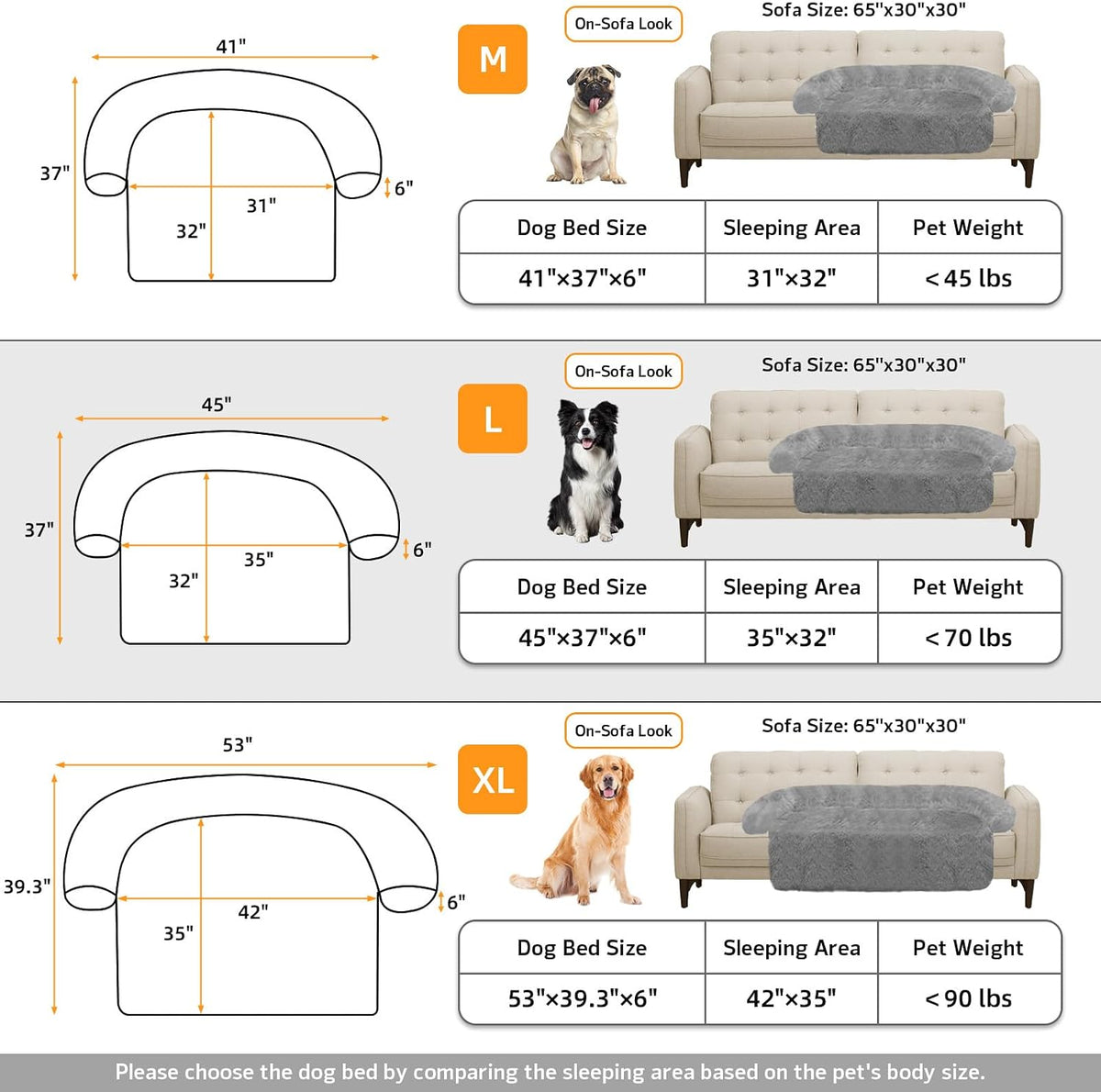 GGIB Calming Dog Bed Fluffy Plush Dog Mat for Furniture Protector with Removable Washable Cover for Large Medium Small Dogs and Cats (Large, Grey)