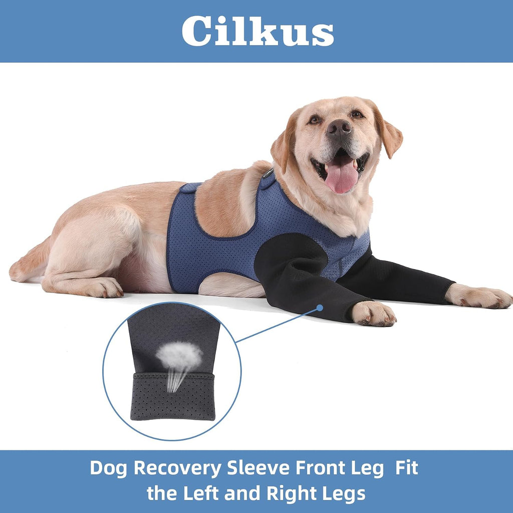 Dog Sleeves for Wounds Both Front Legs，Cone Collar Alternative, Abrasion Resistant Dog Recovery Sleeve, Washable 2.5mm Thick and Bouncy, Breathable Pet Wounds Prevent Licking (Medium)