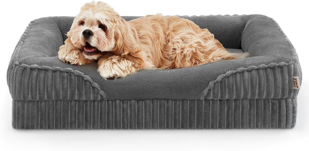 EHEYCIGA Orthopedic Dog Beds Large Sized Dog 36x27 Inch, Grey