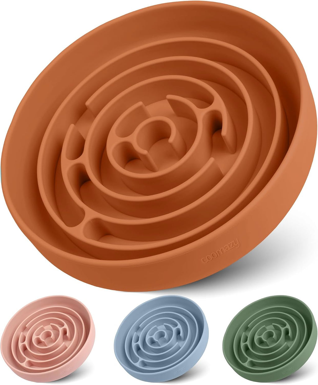 Coomazy Slow Feeder Dog Bowls, Silicone Dog Bowl with Suction Cups
