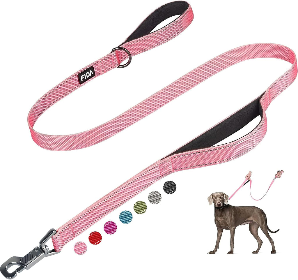 Fida Heavy Duty Dog Leash for Medium Large Dogs, 4 FT, Dual Padded Handles