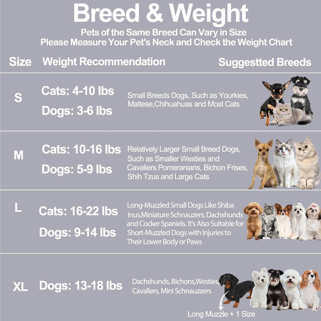 Soft Dog Cone for Small Dogs & Cats, Comfy Dogs Recovery Collar After Surgery, Adjustable E Collar Alternative to Stop Licking, Protective Pets Cones for Pup&Kitty, Comfortable Dog Cones