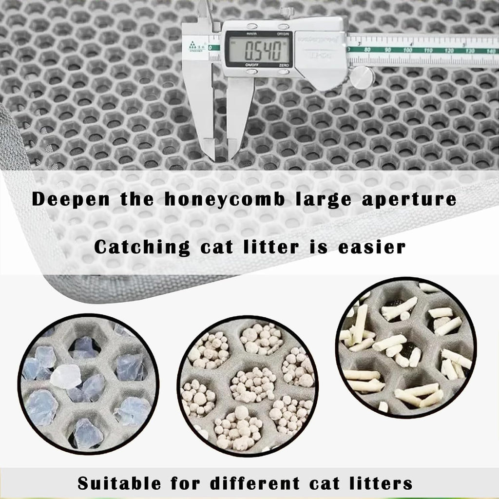 Cat Litter Mat, Honeycomb Double Layer Litter Trapping Mat