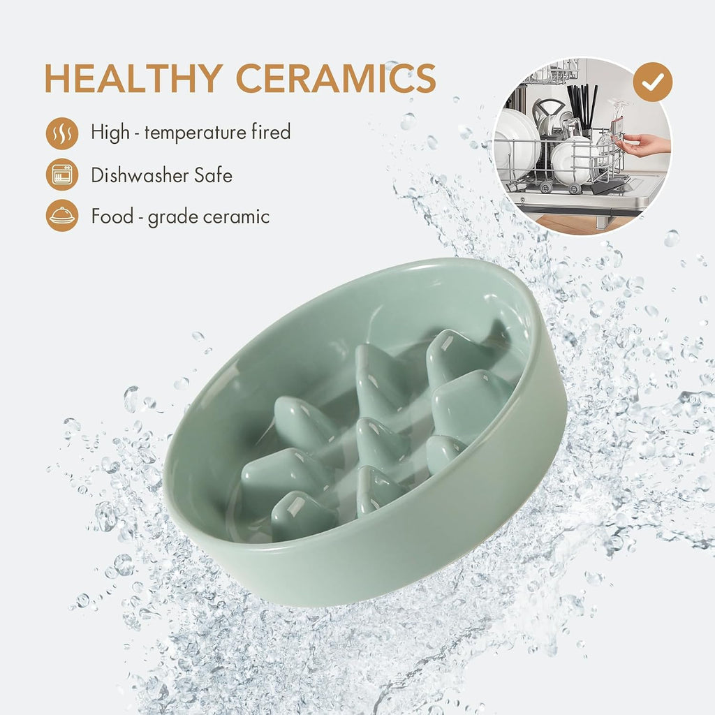 Havniva Ceramic Slow Feeder Dog Bowls, 6.1 in Slow Feeder for Small Breed