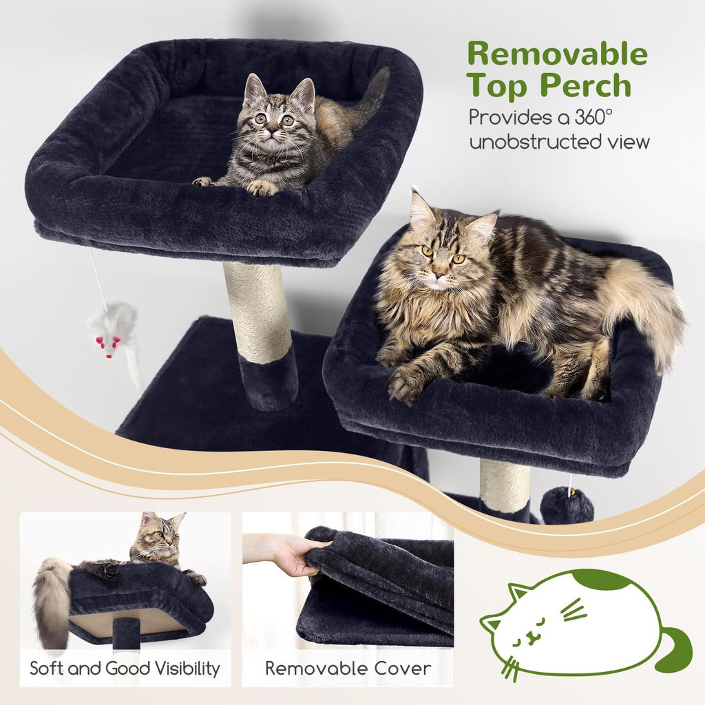 Globlazer F71 Cat Tree Tall, 71in Cat Tower for Indoor Cats, Dark Gray