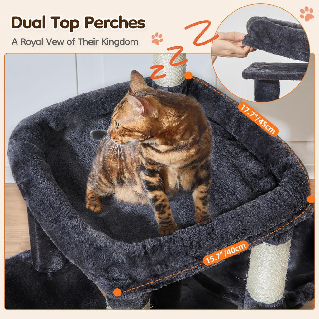 Taoqimiao 53.5in Cat Tree, Heavy Duty Sturdy Cat Tower for Indoor Cats S20G