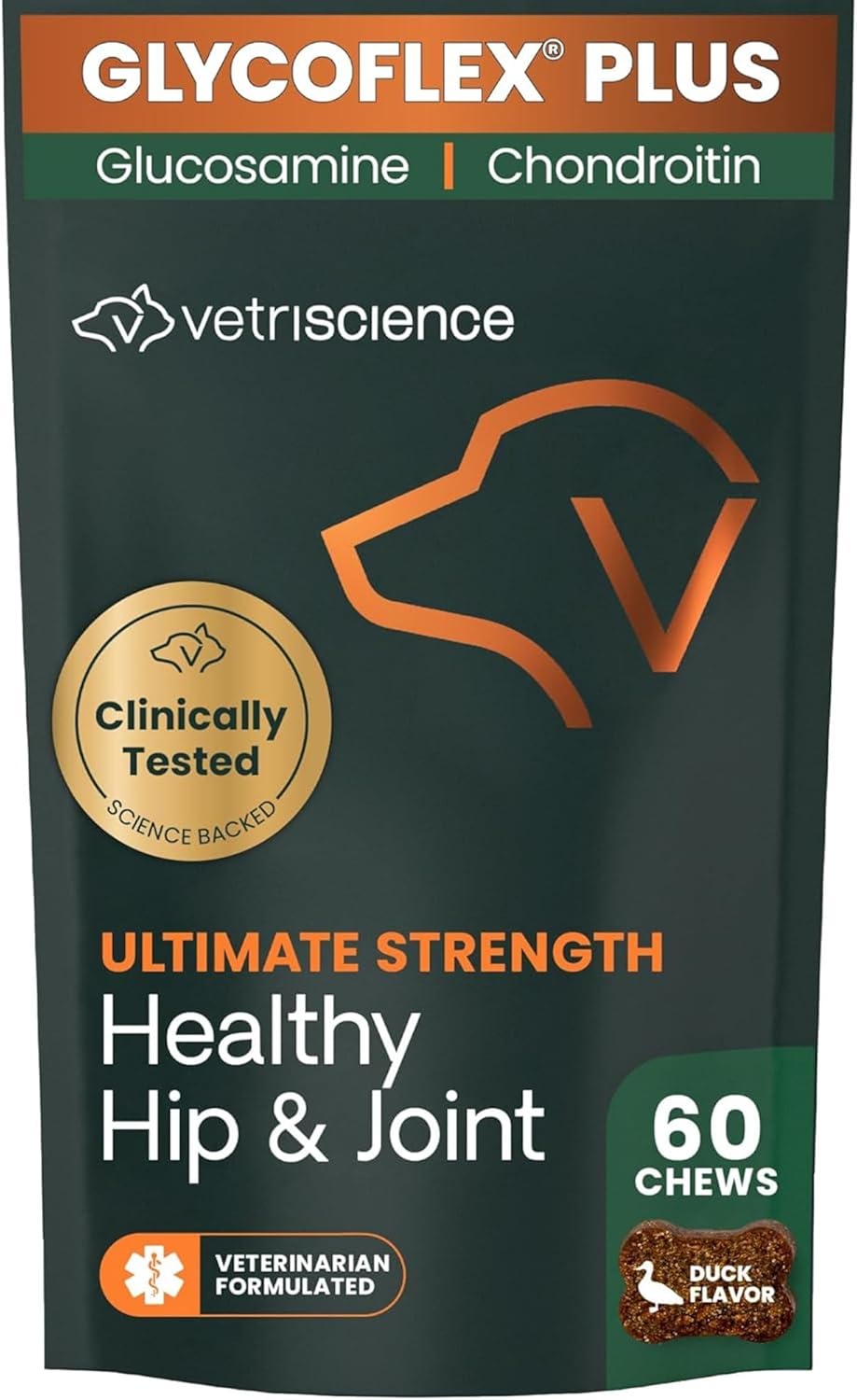 VetriScience Ultimate Strength Healthy Hip & Joint Chews for Dogs, 60 Count