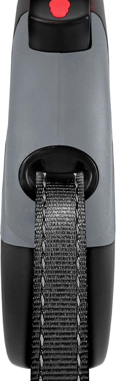 Alcott Kong Terrain Retractable Dog Leash, Medium, Grey, 16' Long.