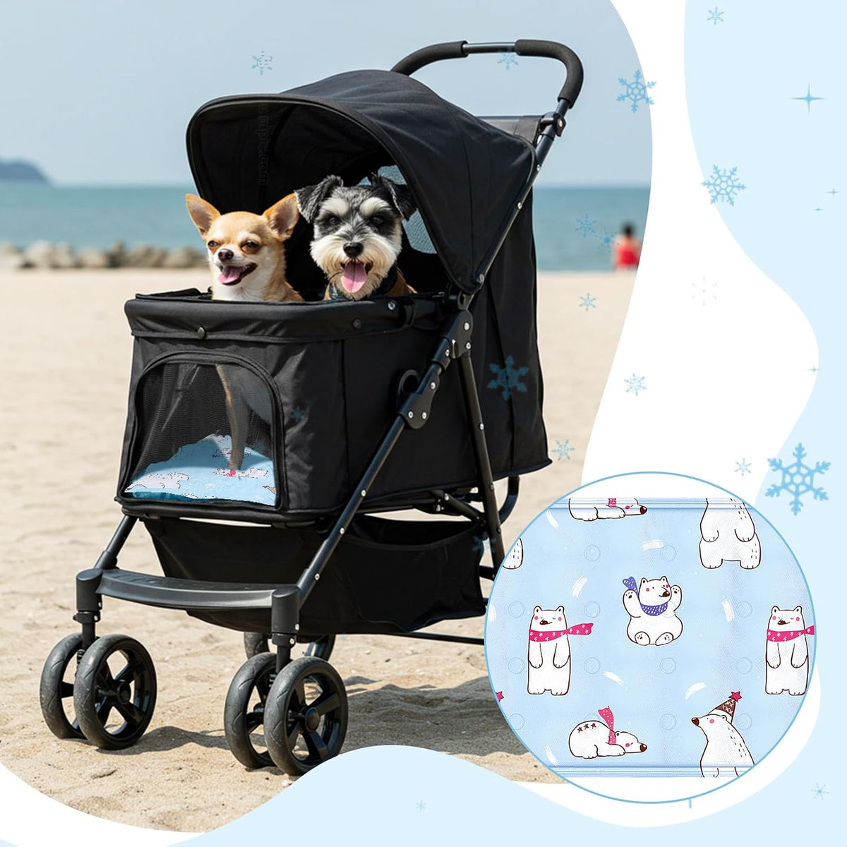 Nuanchu Pet Cooling Mat, Rainbow Bear, 11.81 x 19.69 Inches, 1 Pcs