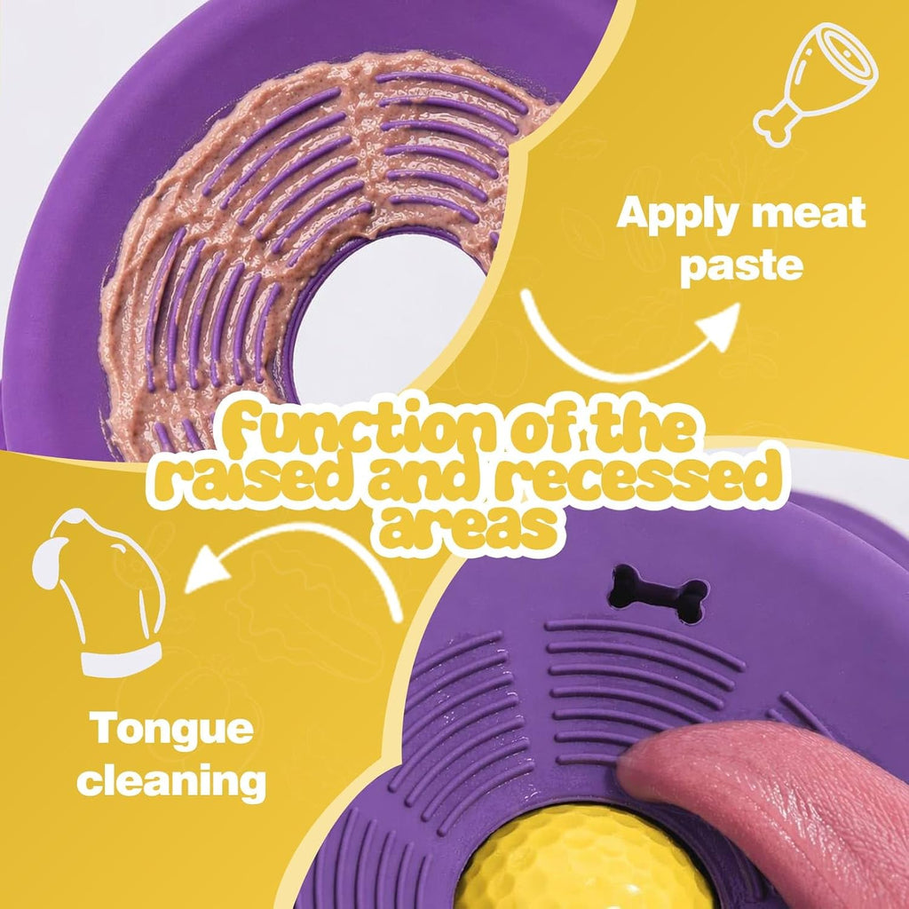 Dog Licking Bowl with Rolling Ball, Lick Toy, Anti Boredom Toys