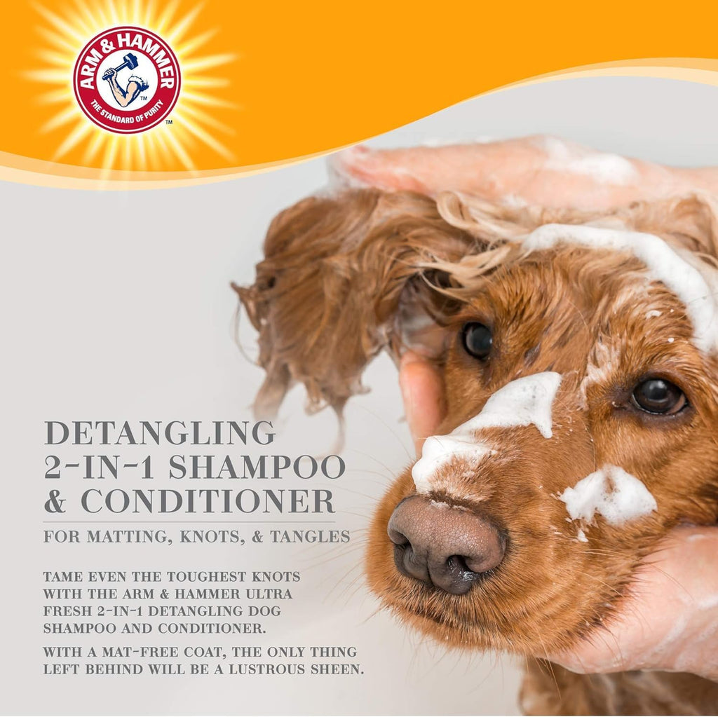 Arm & Hammer Detangling Dog Shampoo, Cucumber Prickly Pear, 16 Fl Oz, 2-Pk