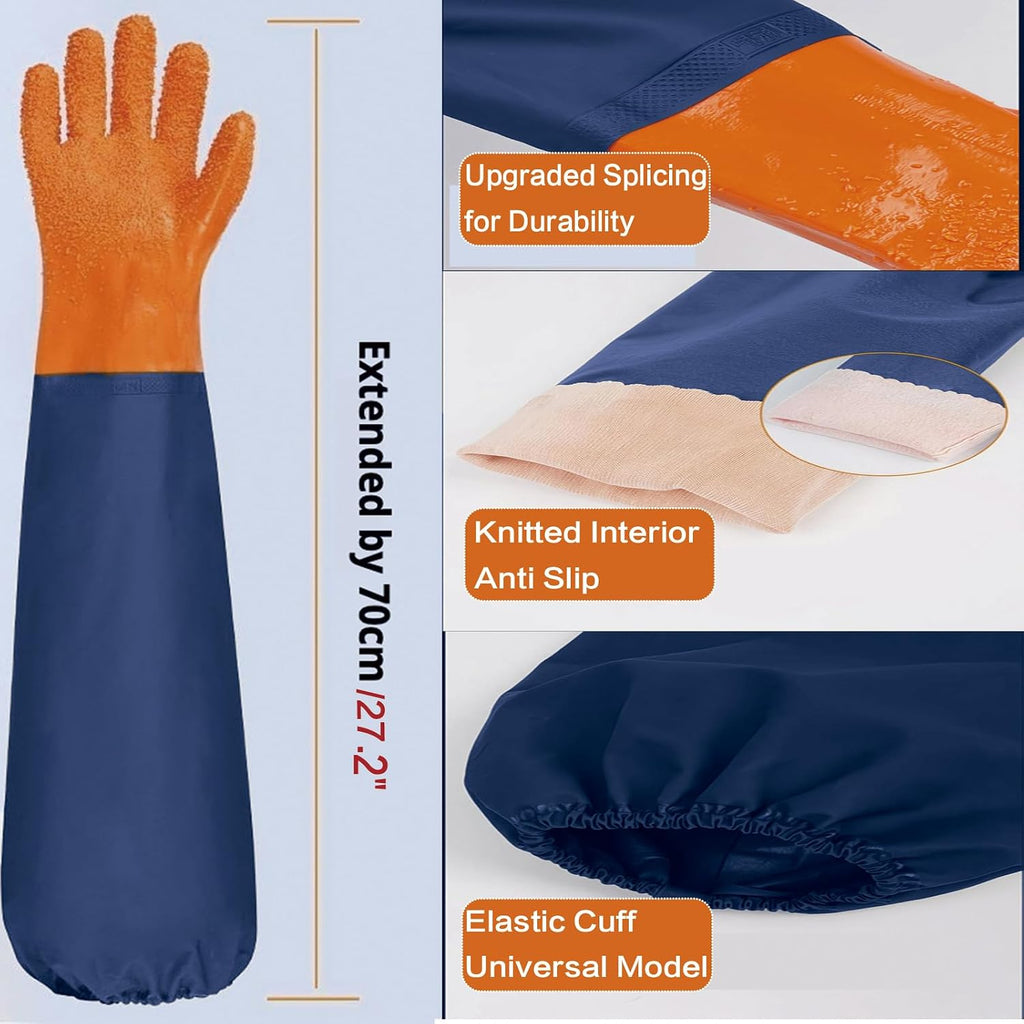 YOFANG 27.2" Long Sleeve Pet Grooming Bathing Gloves Anti-Scratch