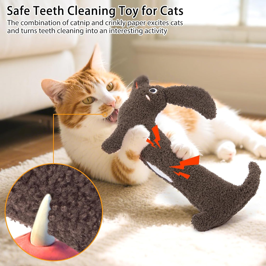 ETEKYER Refillable Catnip Cat Kicker Toy, Large, 13.77 Inches | Crinkle Sound, Durable and Soft, For Indoor Cats, Boredom Relief Interactive Fun