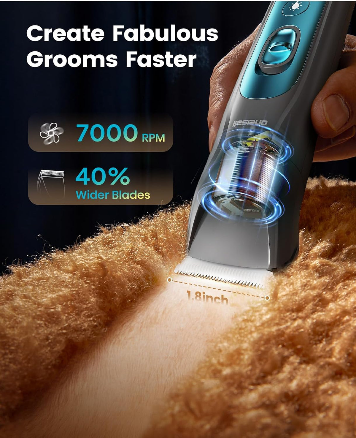 oneisall Professional 4-in-1 Dog Grooming Kit with LED Light