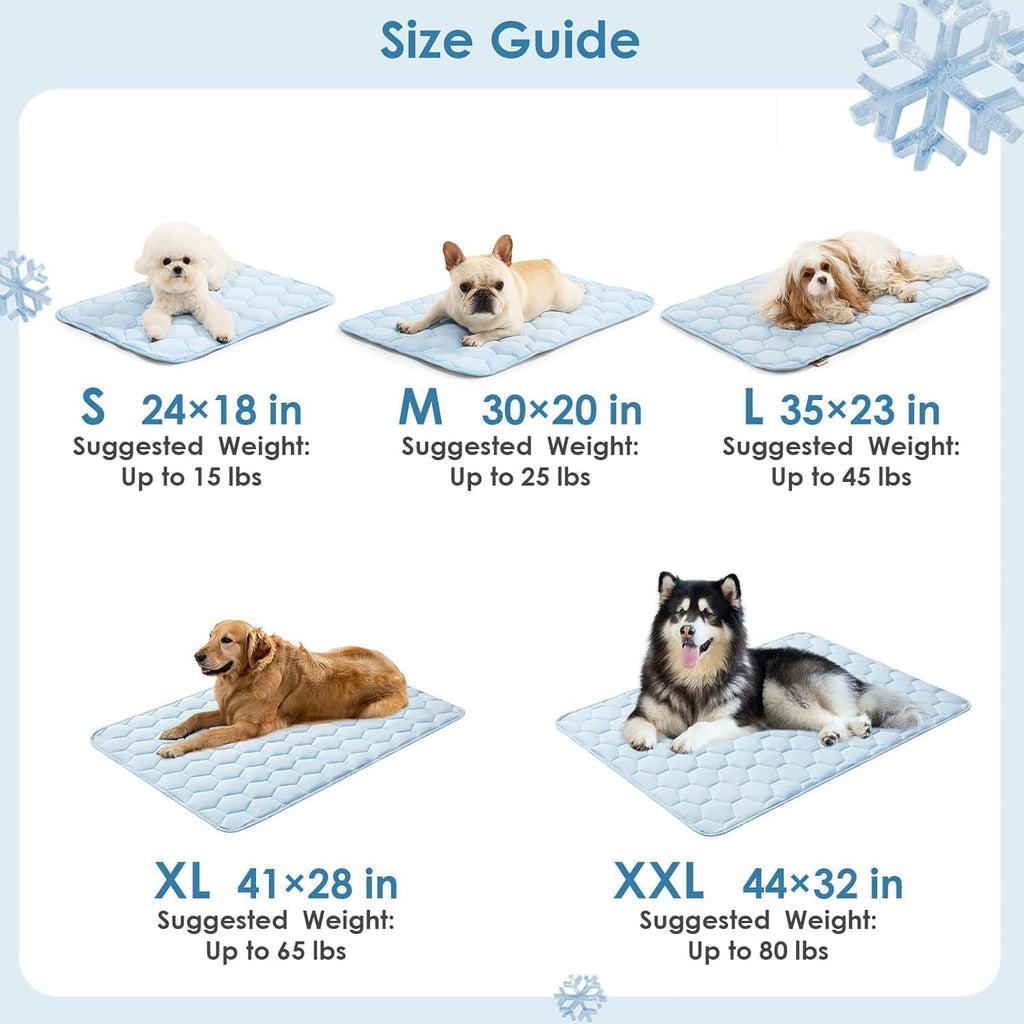 Dog Cooling Mat for Large Dogs,Washable Self Cooling Pet Pad with Non Slip Bottom,Portable Ice Silk Cooling Bed for Medium Large Dogs,Foldable Cooling Blanket for Indoor Outdoor Crate Use(Grey-M）