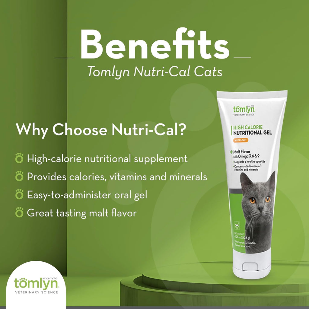 Tomlyn Nutri-Cal High Calorie Gel for Cats, Adult Cat, 4.25 oz (Pack of 3)