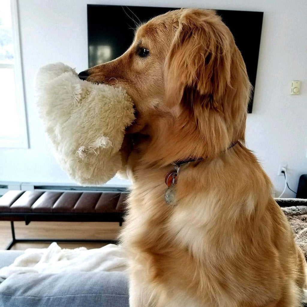 Snuggle Puppy Heartbeat Toy, Calming Comfort, Medium Breeds - Cream | Calming heartbeat toy, crate training comfort, heat pack, new puppy essentials, first nights, sleep, medium breeds 25-70 lbs