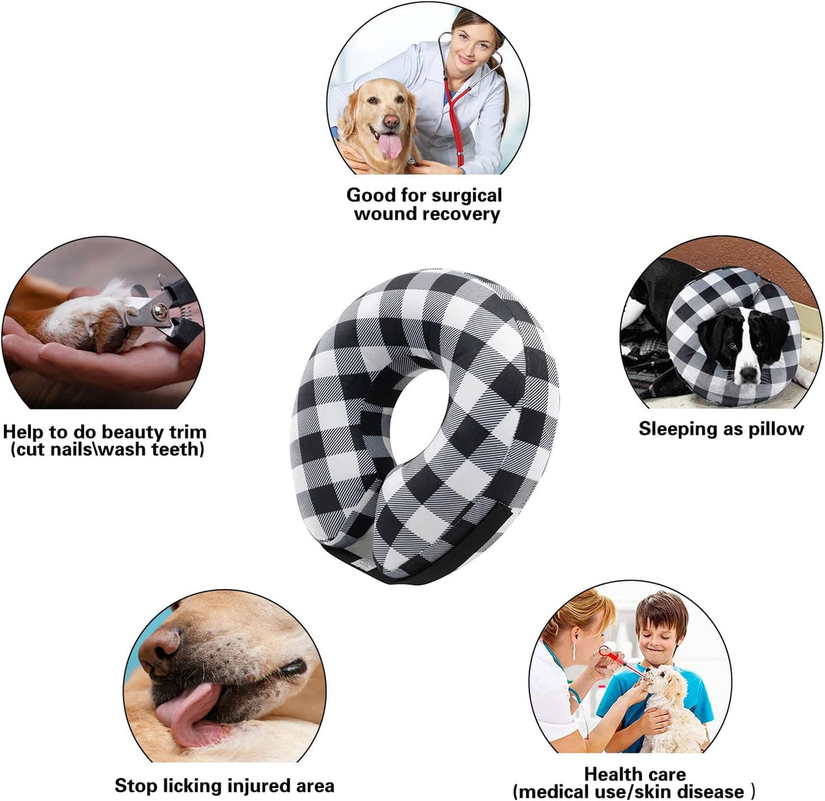 CuteBone Dog Recovery Cone for Small Medium Dogs & Cats