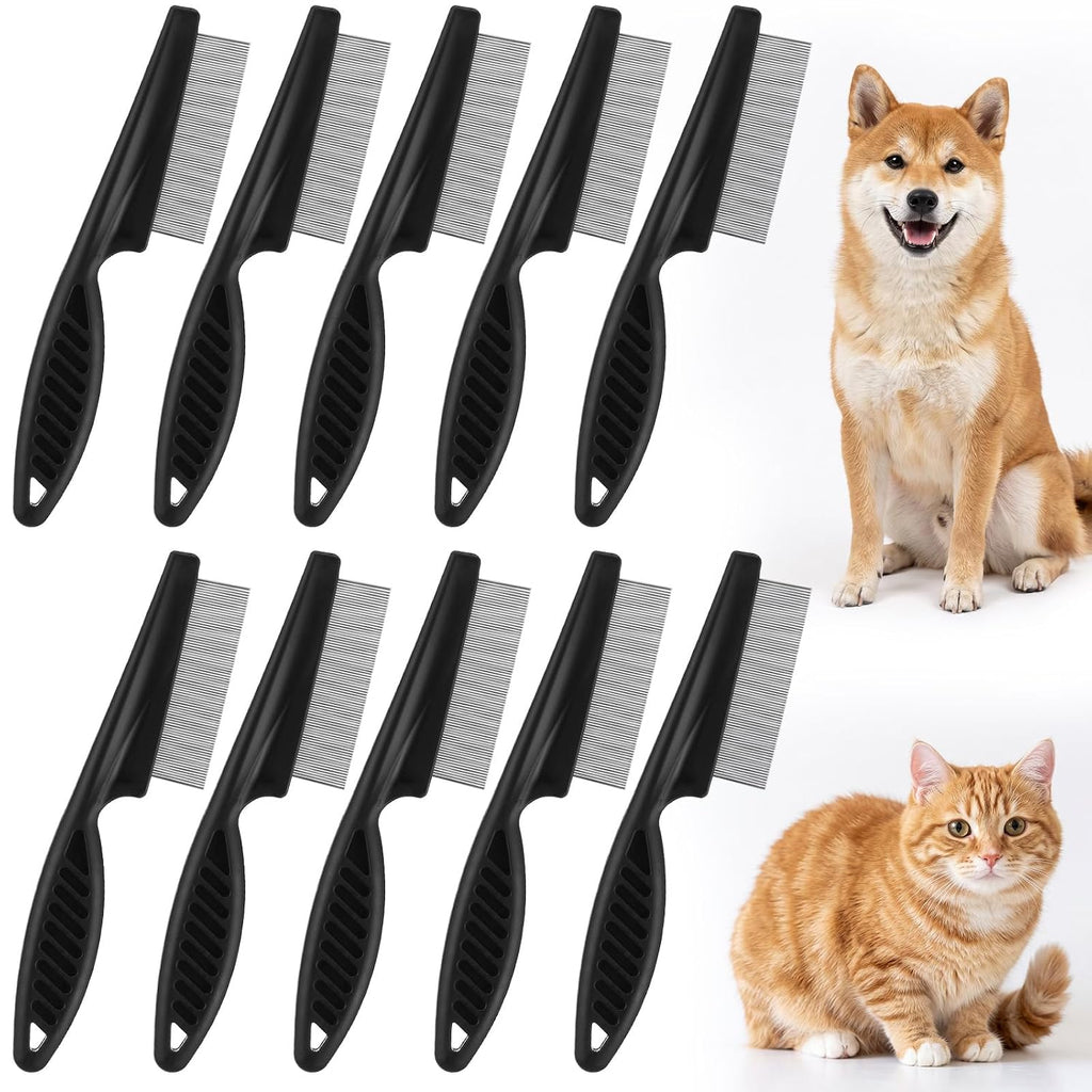 Nuogo 10 Pcs Metal Flea Comb for Dogs Cats Multi Pack, Black, 1 Sizes